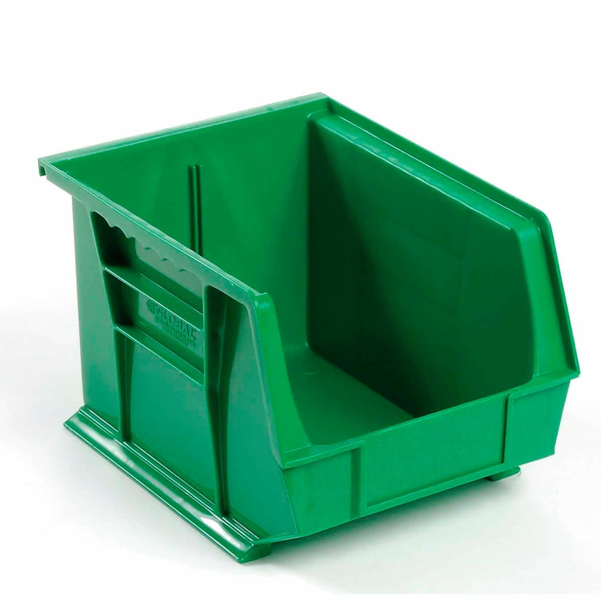 Global Industrial SB8107G Plastic Hang & Stack Bin, Green - 10.75 x 8.25 x 7 in.