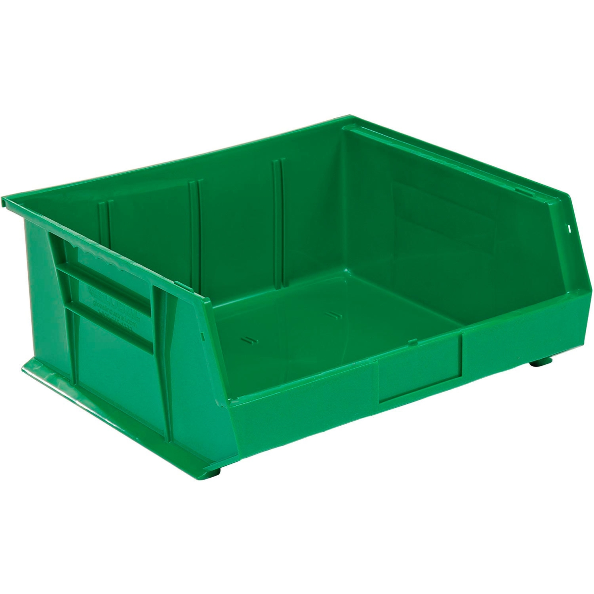 Plastic Hang & Stack Bin - Green - 14.75 x 16.75 x 7 in. - Durable Design