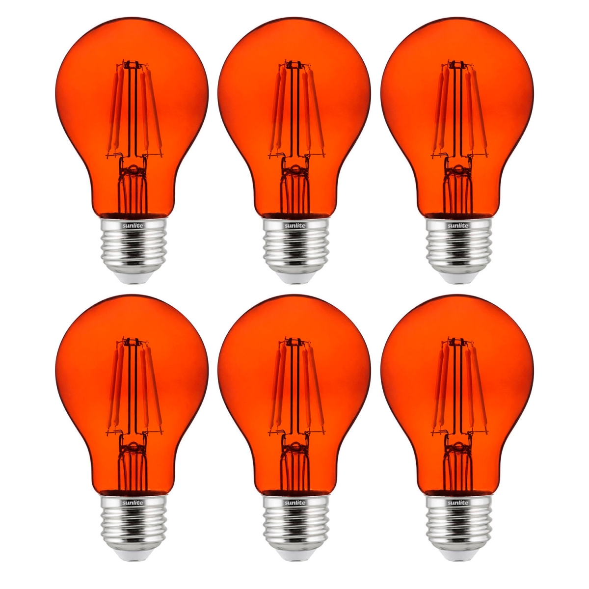 LED Filament A19 60W Equivalent Colored Transparent Dimmable Purple Light Bulb, 6PK