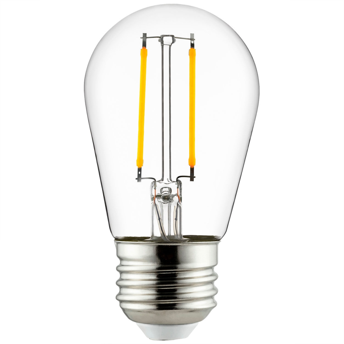 B3166983 Sunlite LED S14 String Filament Light Bulb - E26 Base - 2W - 200 Lumens - 2200K - Amber - Pack of 6