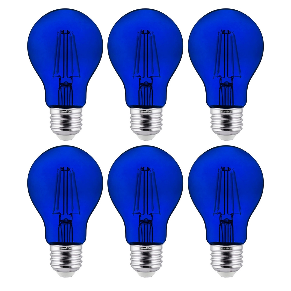 LED Filament A19 60W Equivalent Colored Transparent Dimmable Light Bulb Green, 6PK