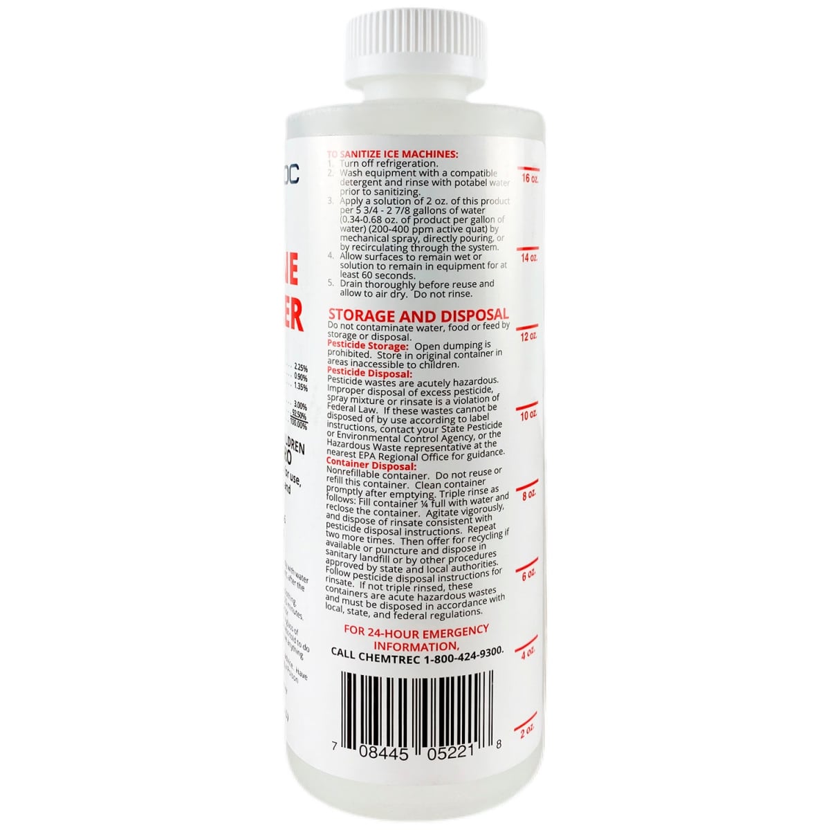 B2954334 321755 Sanitizer - Ice Machine - 16 oz for Manitowoc