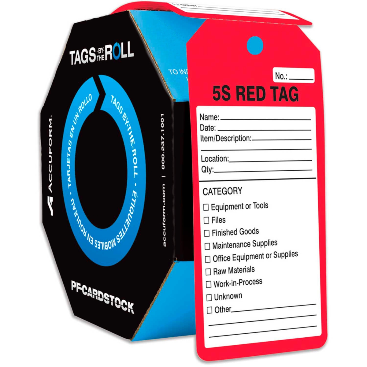 B2304695 TAR162 5S Red Tag - PF-Cardstock - Multi Color - 100 per Roll