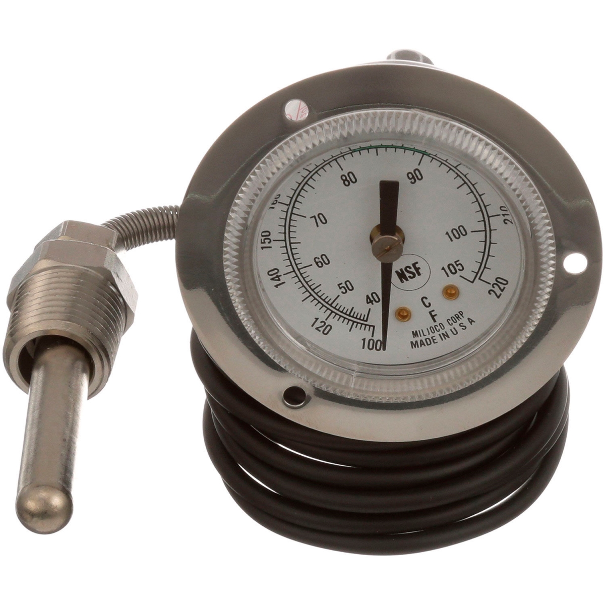 B2954709 621012 Rinse Thermometer - 100-220 deg F - Front Flange