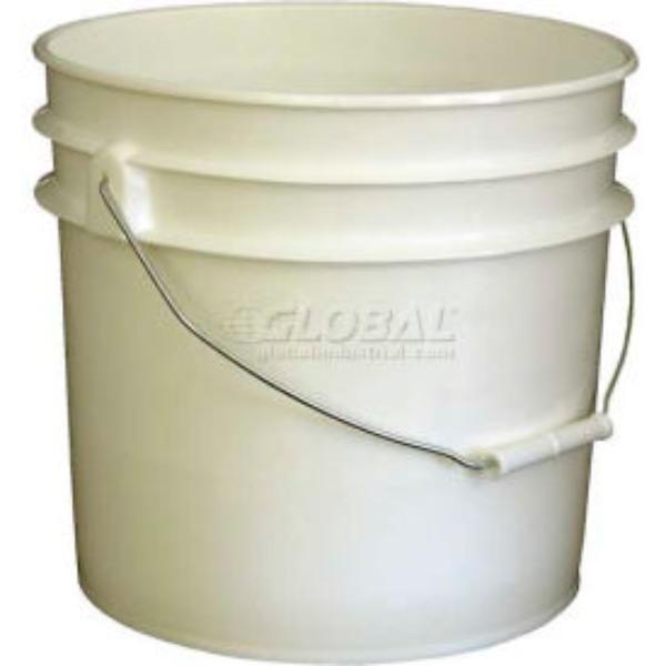 987401 3.5 gal Open Head Plastic Pail PAIL-35-PWS with Steel Handle - White