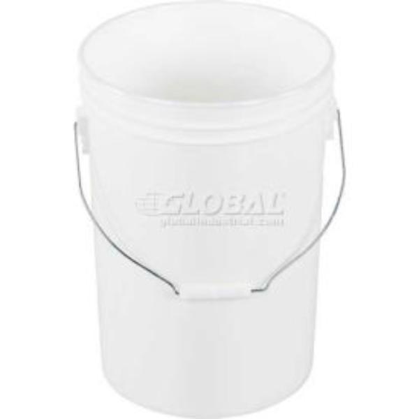 987411 6 gal Open Head Plastic Pail PAIL-6-PWS with Steel Handle - White