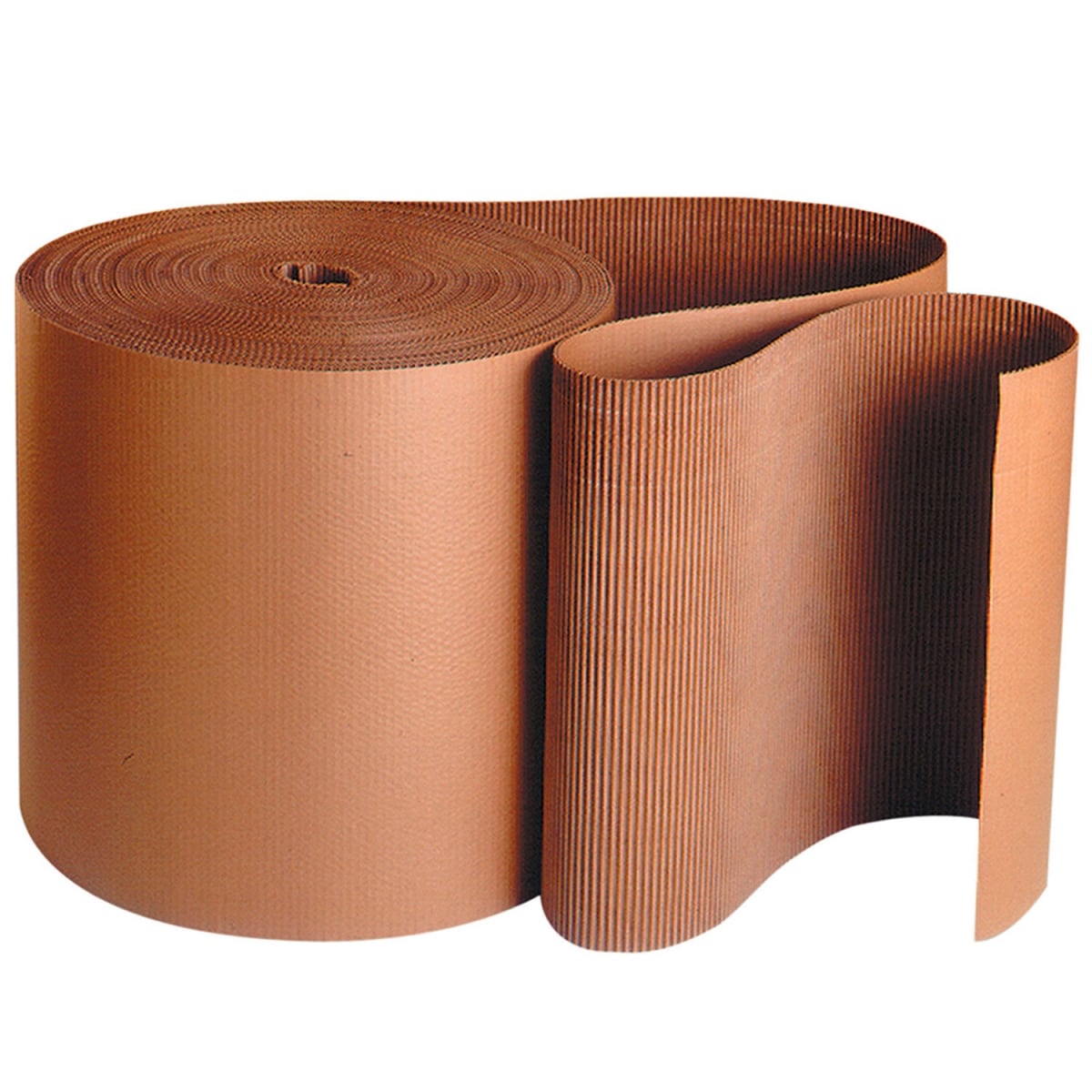 Single Face Corrugated Roll - Kraft - 12 in. x 250 ft. - A Flute