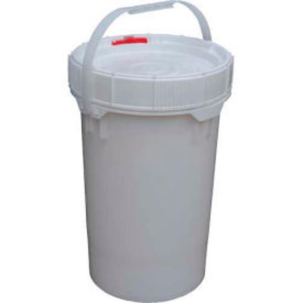 6.5 Gal Screw-Top Plastic Pail - White - Durable HDPE Construction