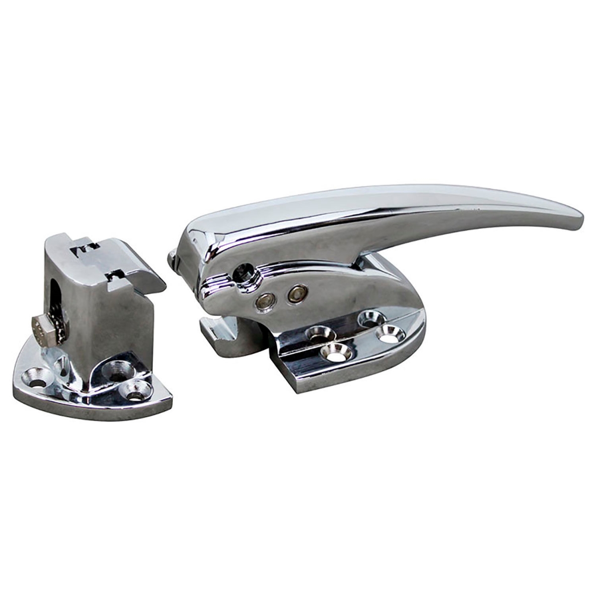 Picture of AllPoints B2950962 22-1104 7 in. Door Latch with Strike - Curved Handle & Adjustable Offset