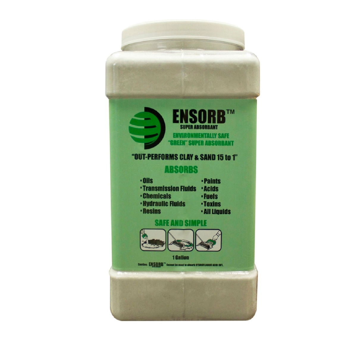 7908700 1 gal Ensorb Super Absorbent Jug Dispenser - White