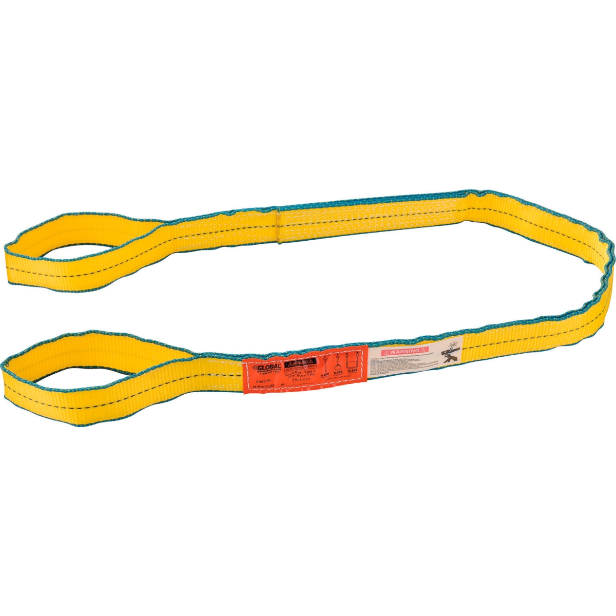 Picture of Global Industrial 298518 6 ft. x 2 in. Sling - Eye & Eye - Yellow - 6400-5000-12800 lbs