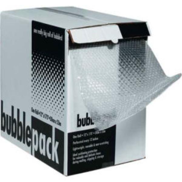 Bubble Roll Dispenser Pack, 12 in Roll W, 65 ft Roll L, 1/2 in Bubble Size, Clear, Perforated