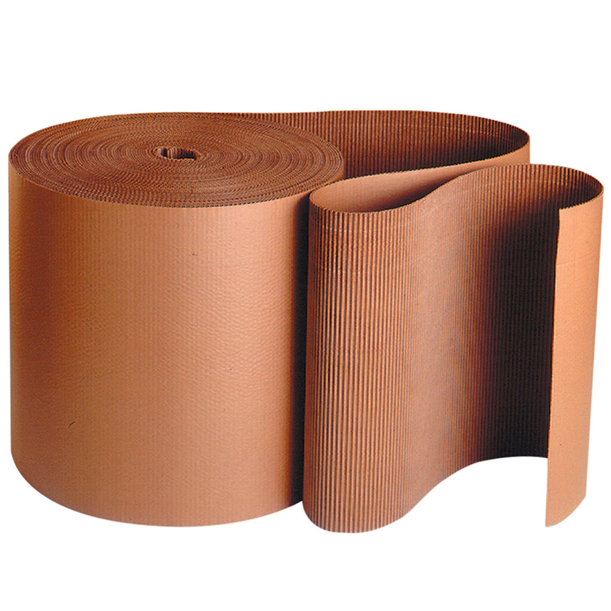 B69341 Single Face Corrugated Roll - A Flute - 15 in. x 250 ft. - Kraft