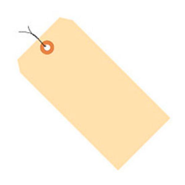 B43759 Manila Shipping Tags - Pre Wired - 10 Point - No. 2 - 3.25 x 1.625 in. - Tan - Pack of 1000