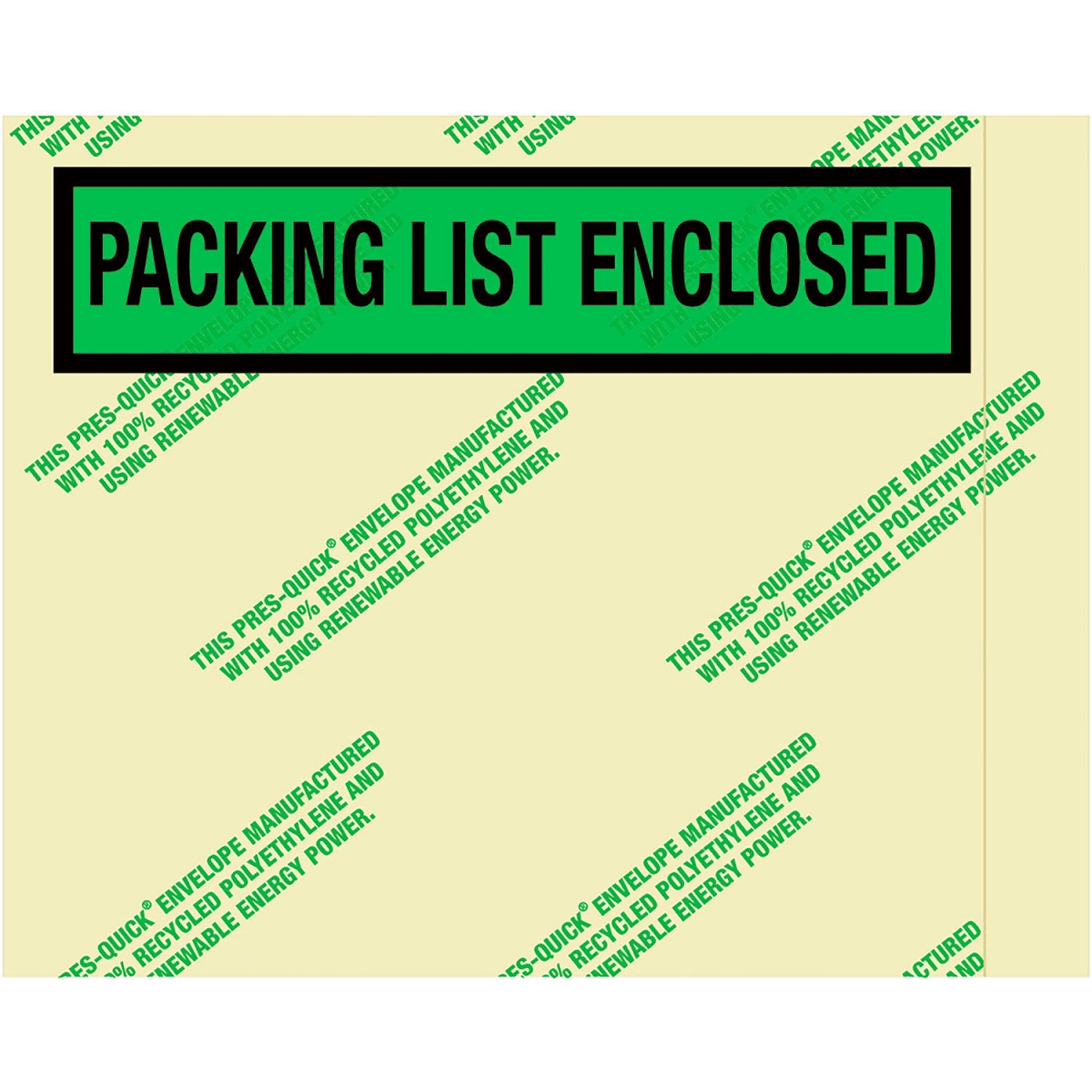 B2208105 Panel Face Envelopes - Packing List Enclosed Print - 5.5 x 7 in. - Green - Pack of 1000