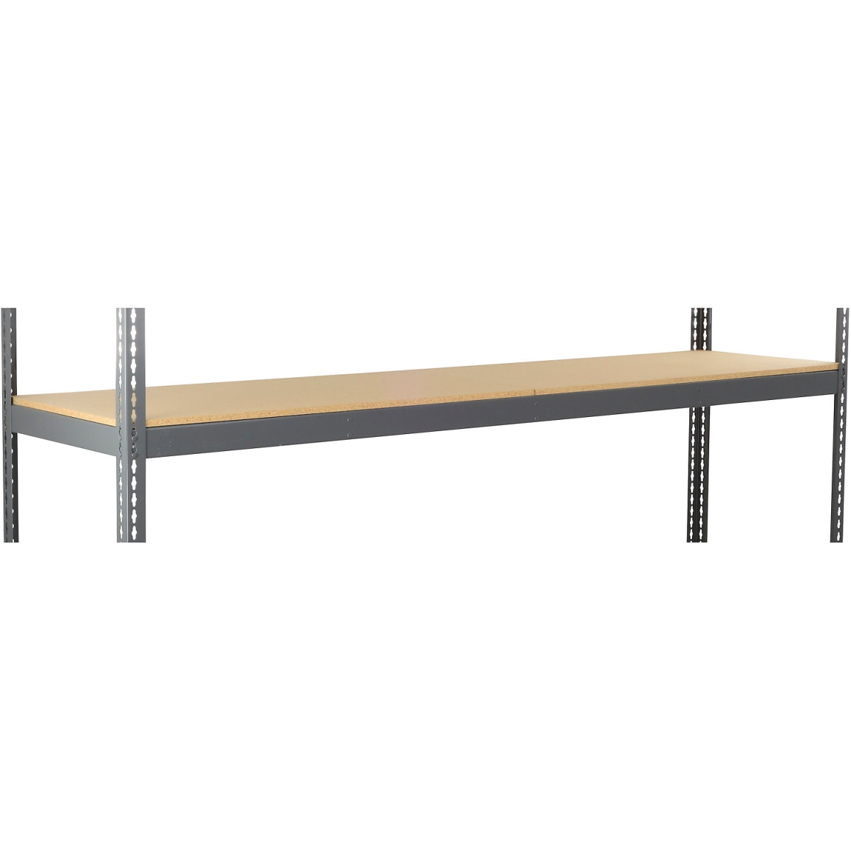 Global Industrial SBC3696W Heavy Duty Channel Boltless Shelving Additional Shelf - Wood Deck, Gray - 96 x 36 in.