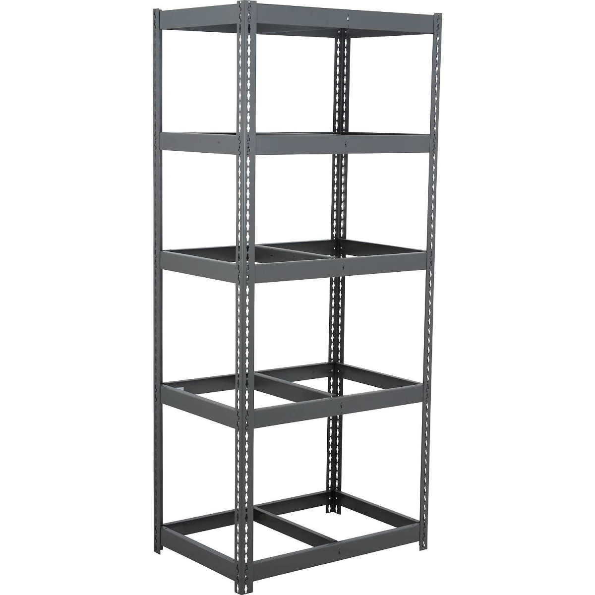 Global Industrial BD18487N5 5 Shelf Extra Heavy Duty Boltless Shelving Starter, No Deck - Gray - 48 x 18 x 72 in.