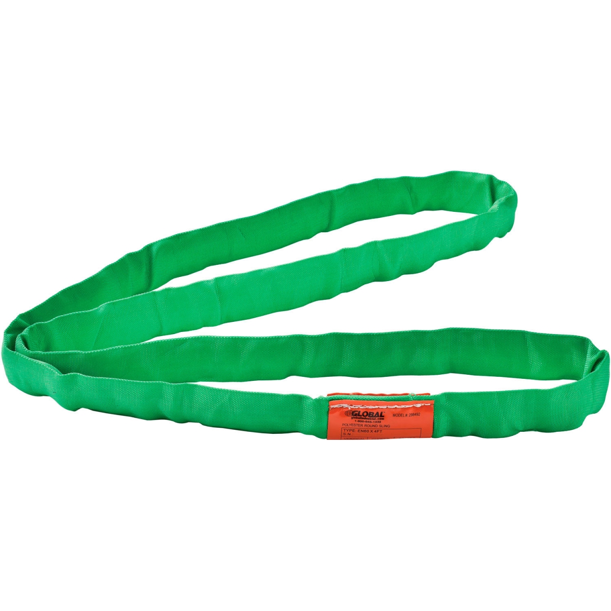 Picture of Global Industrial 298492 Polyester Round Sling - Endless - Green - 4 ft. x 1.25 in. - 5300-4200-10600 lbs