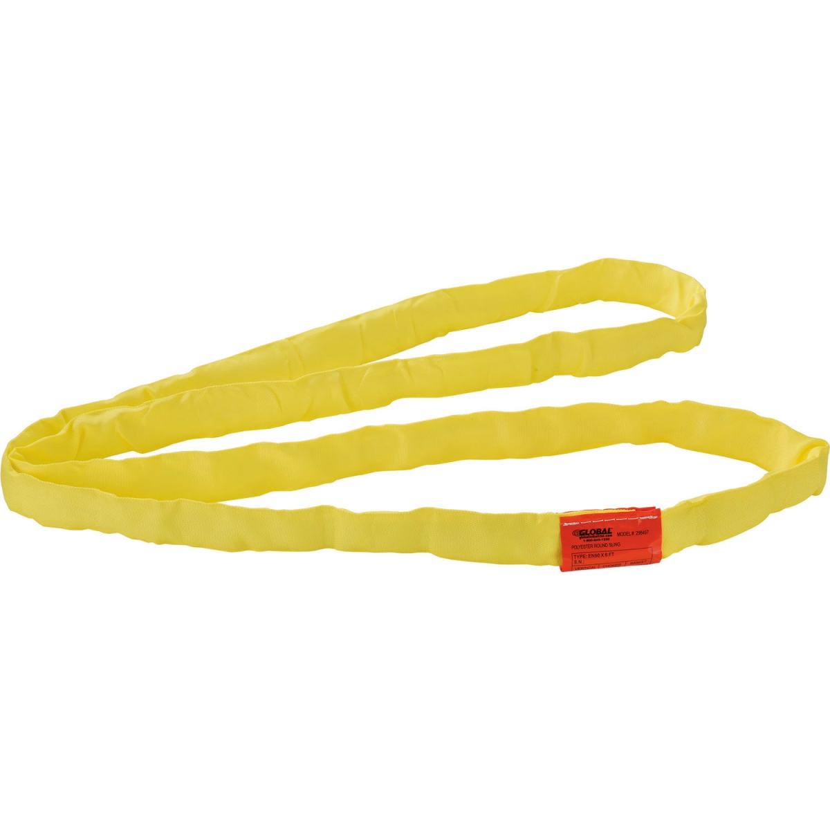 Picture of Global Industrial 298497 Polyester Round Sling - Endless - Yellow - 6 ft. x 1.5 in - 8400-6700-16800 lbs