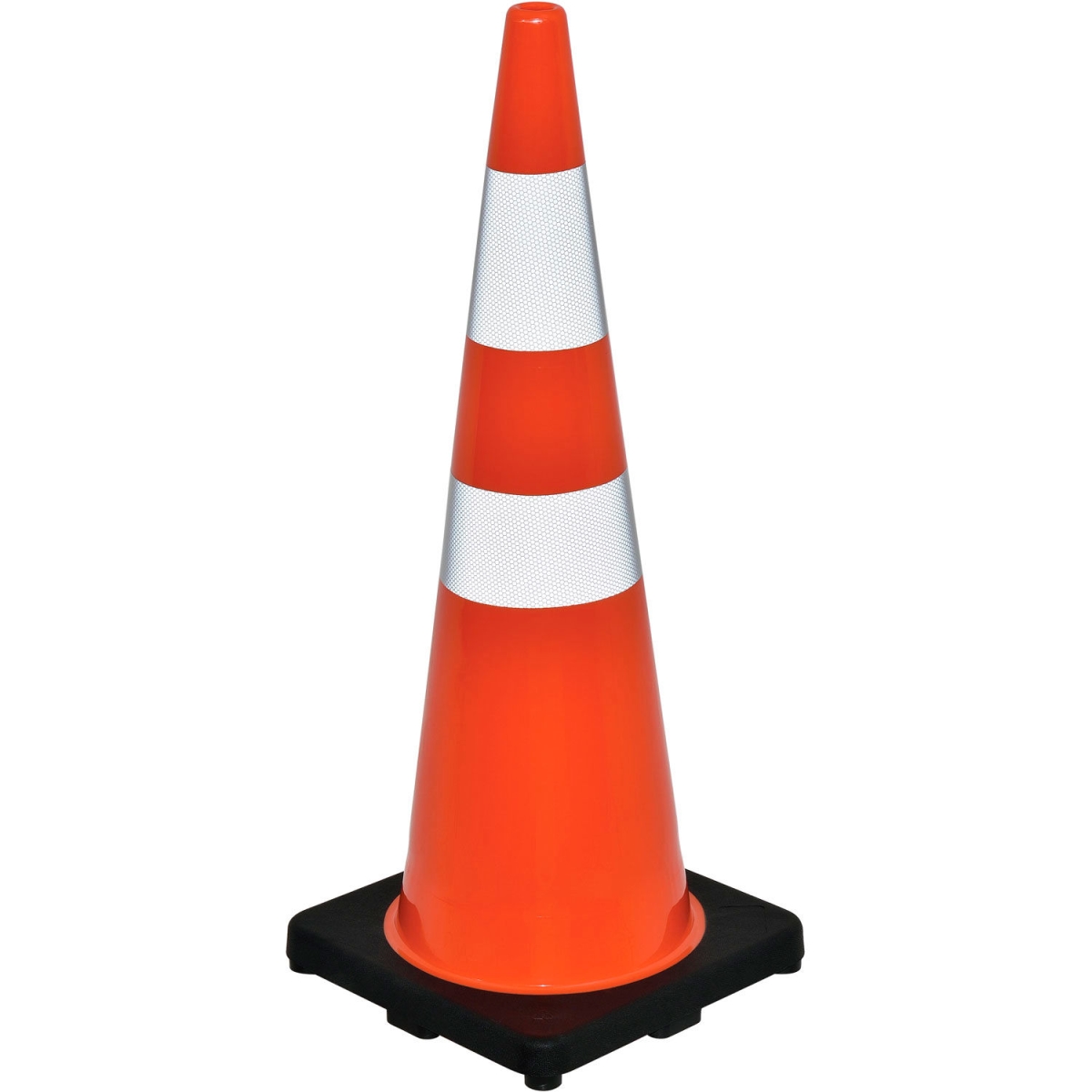 Global Industrial 708148 36 in. Traffic Cone - Reflective - Black Base - Orange - 10 lbs
