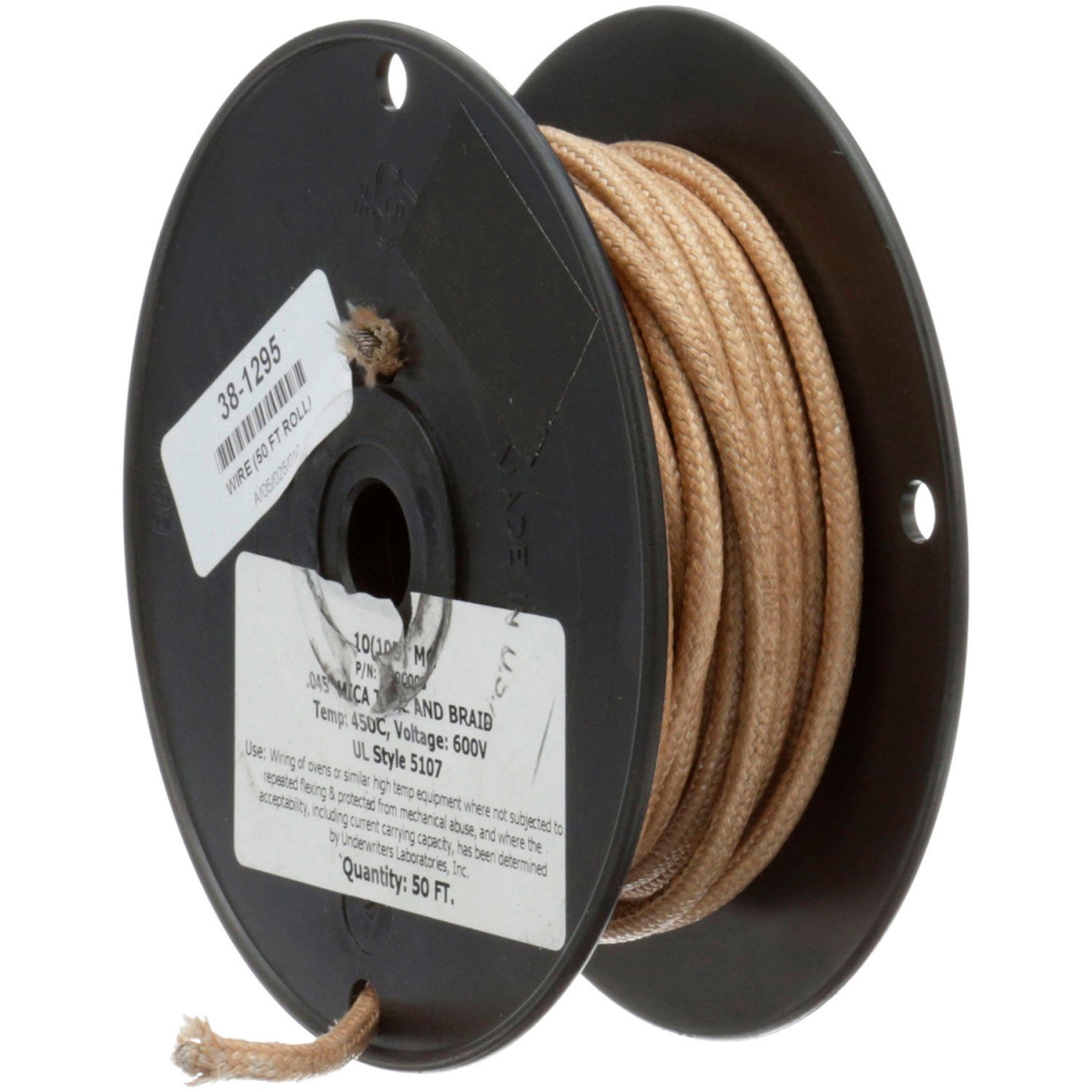 B2955624 38-1295 High Temperature Wire - No. 10 Gauge - Stranded MG - Tan - 50 ft. Roll