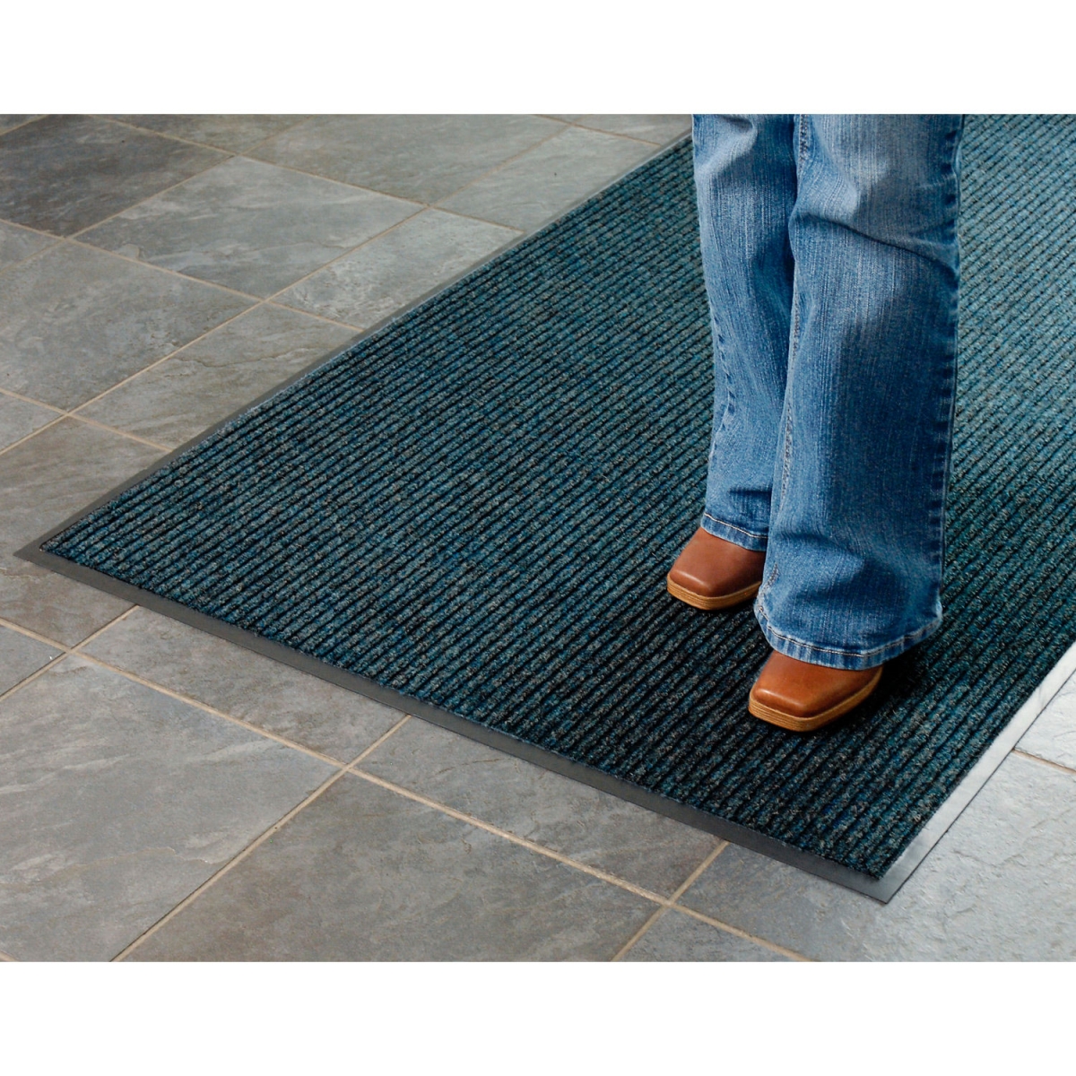 Picture of Apache Mills 606627BL Brush & Clean Entrance Mat - 0.375 in. Thick - 4 x 8 ft. - Navy Blue
