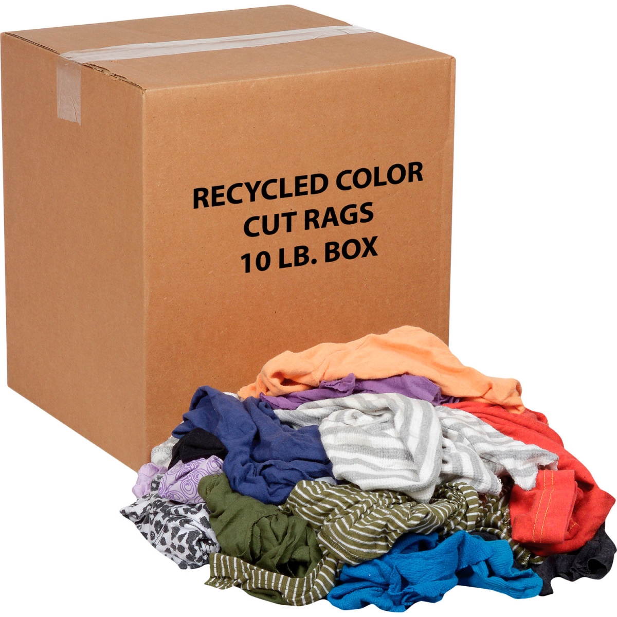 Global Industrial 670224 Recycled Mixed Color Cut Rags - 10 lbs