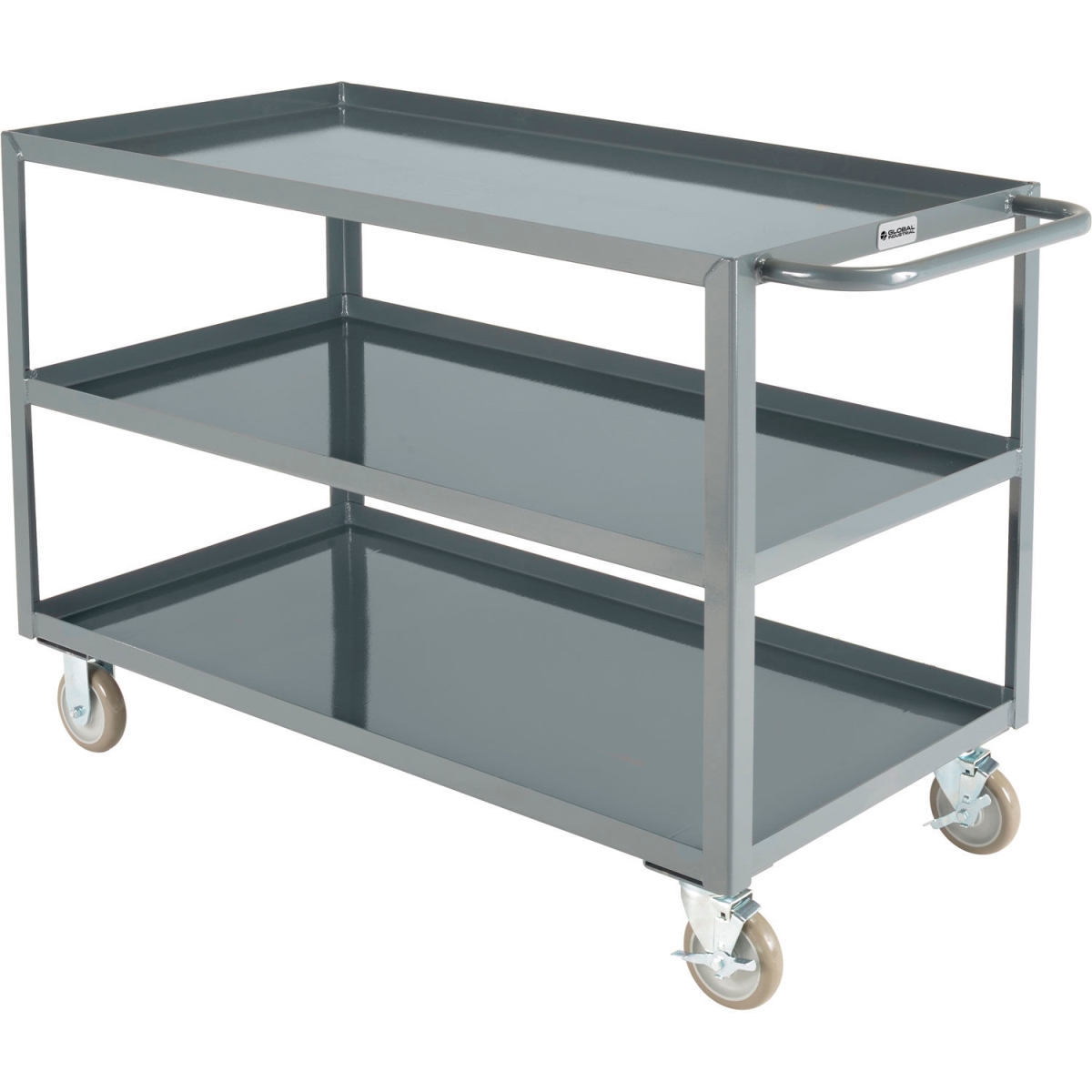 Picture of Global Industrial 800462 Steel Utility Cart with 3 Tray Shelves - Gray - 48 x 24 x 35 in. - 1200 lbs