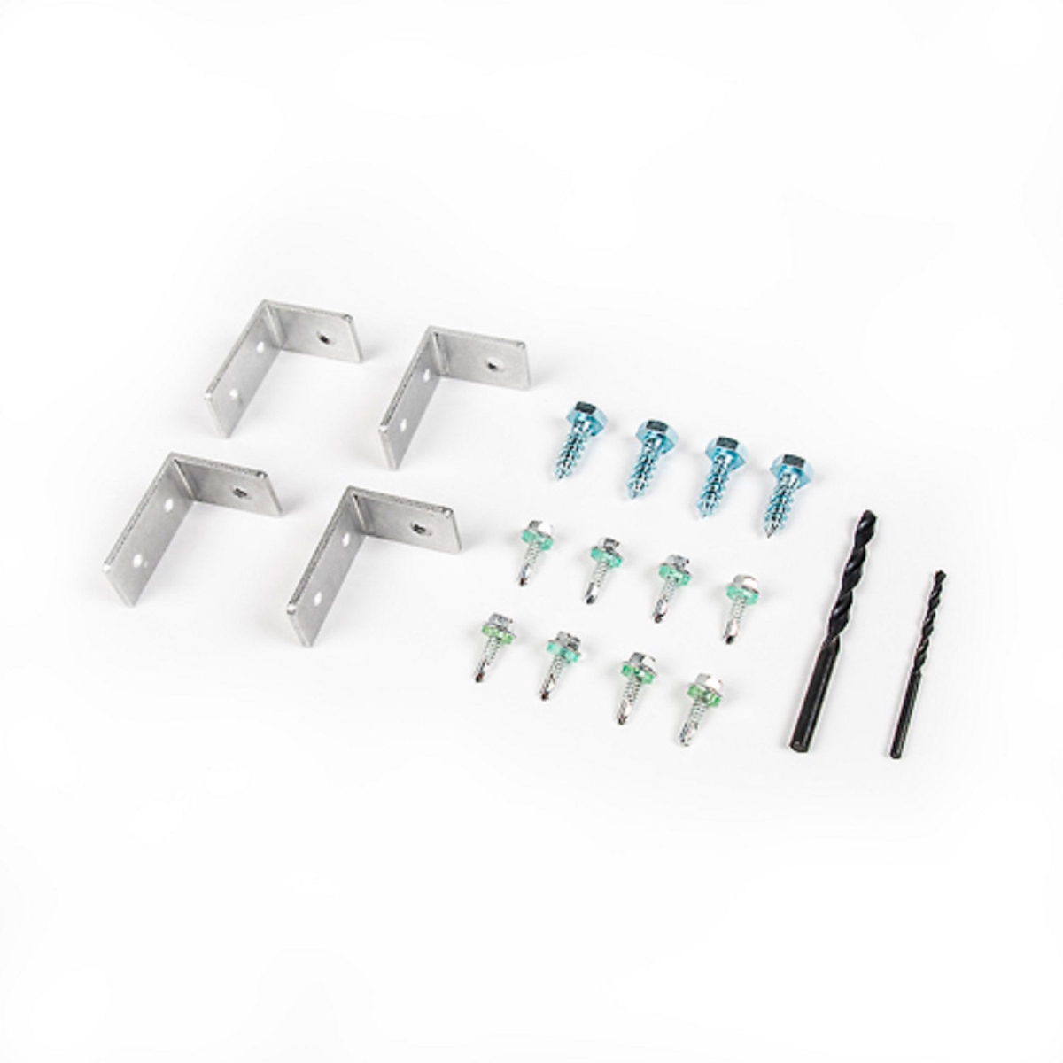 Picture of Global Industrial 253CP67 Phenolic Bench Top Mounting Bracket Kit for Square Adjustable Height Leg - Silver