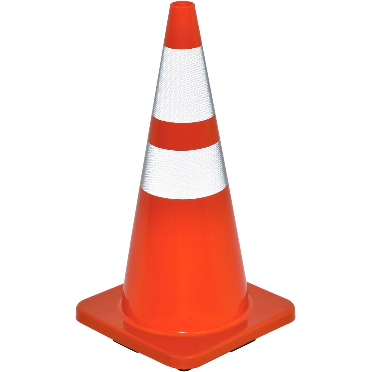 Global Industrial 708140 28 in. Traffic Cone - Reflective - Solid Orange Base - 7 lbs