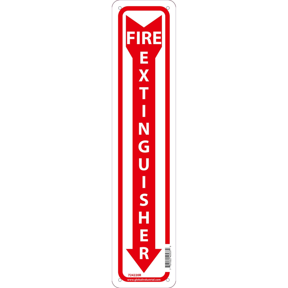 Global Industrial B2332425 Fire Extinguisher Sign - Rigid Plastic - 18 x 4 in.