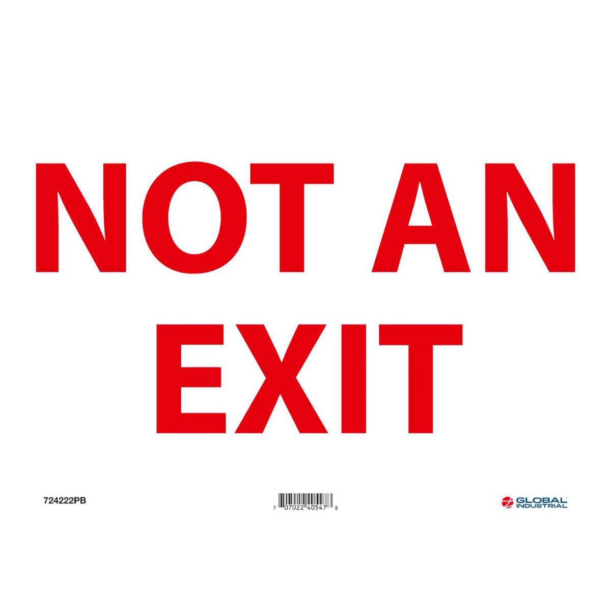 Global Industrial B2332435 Not an Exit Sign - Pressure Sensitive Vinyl - 14 x 10 in.