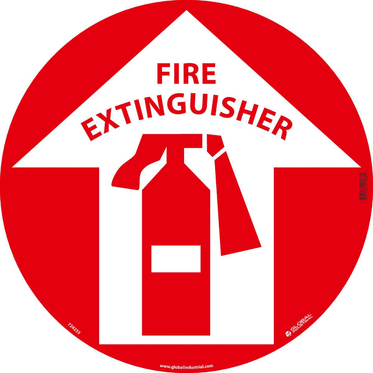 Global Industrial B2332473 Floor Sign Walk on Fire Extinguisher - 17 in.
