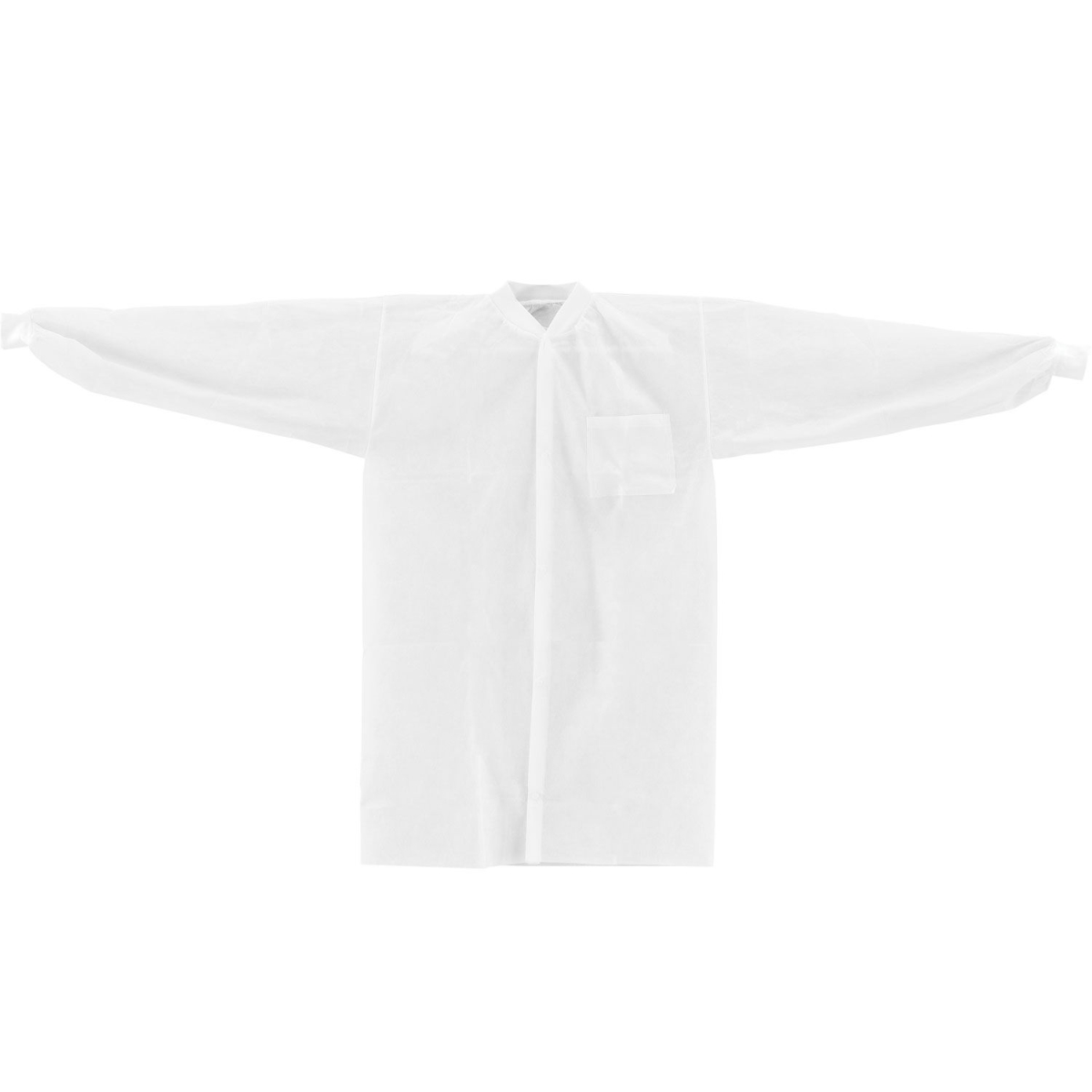 Disposable Polypropylene Lab Coat - White - Large - 25 Per Case - Durable Protection