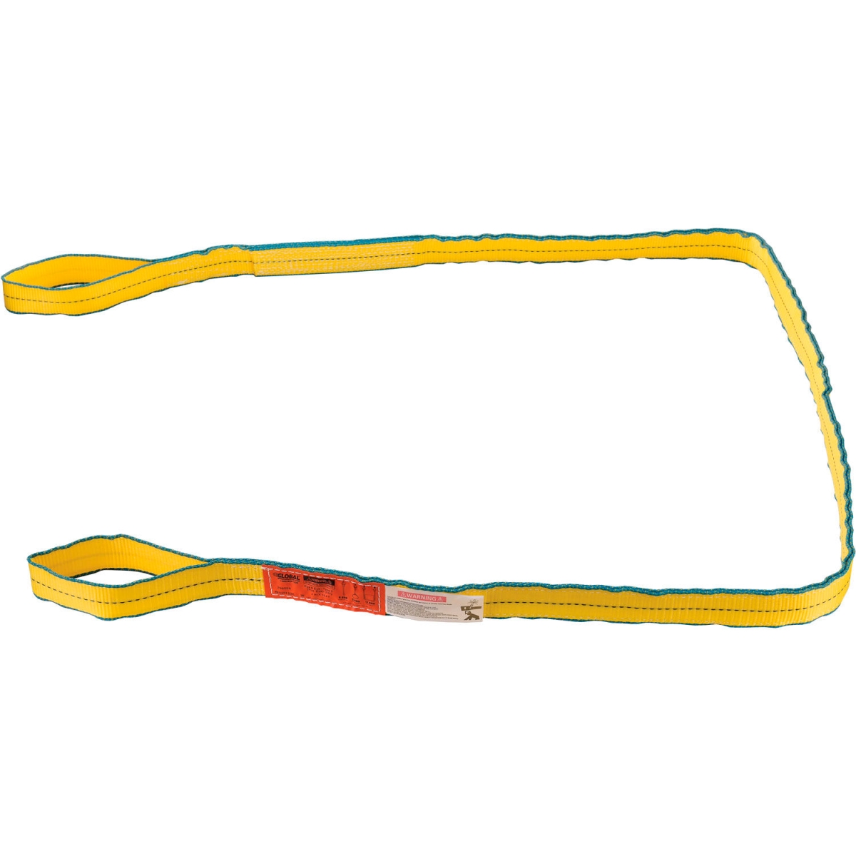 Picture of Global Industrial 298508 10 ft. Poly Web Sling - HD - Eye & Eye with Durable Edge - Yellow - 6400-5000-12800 lbs