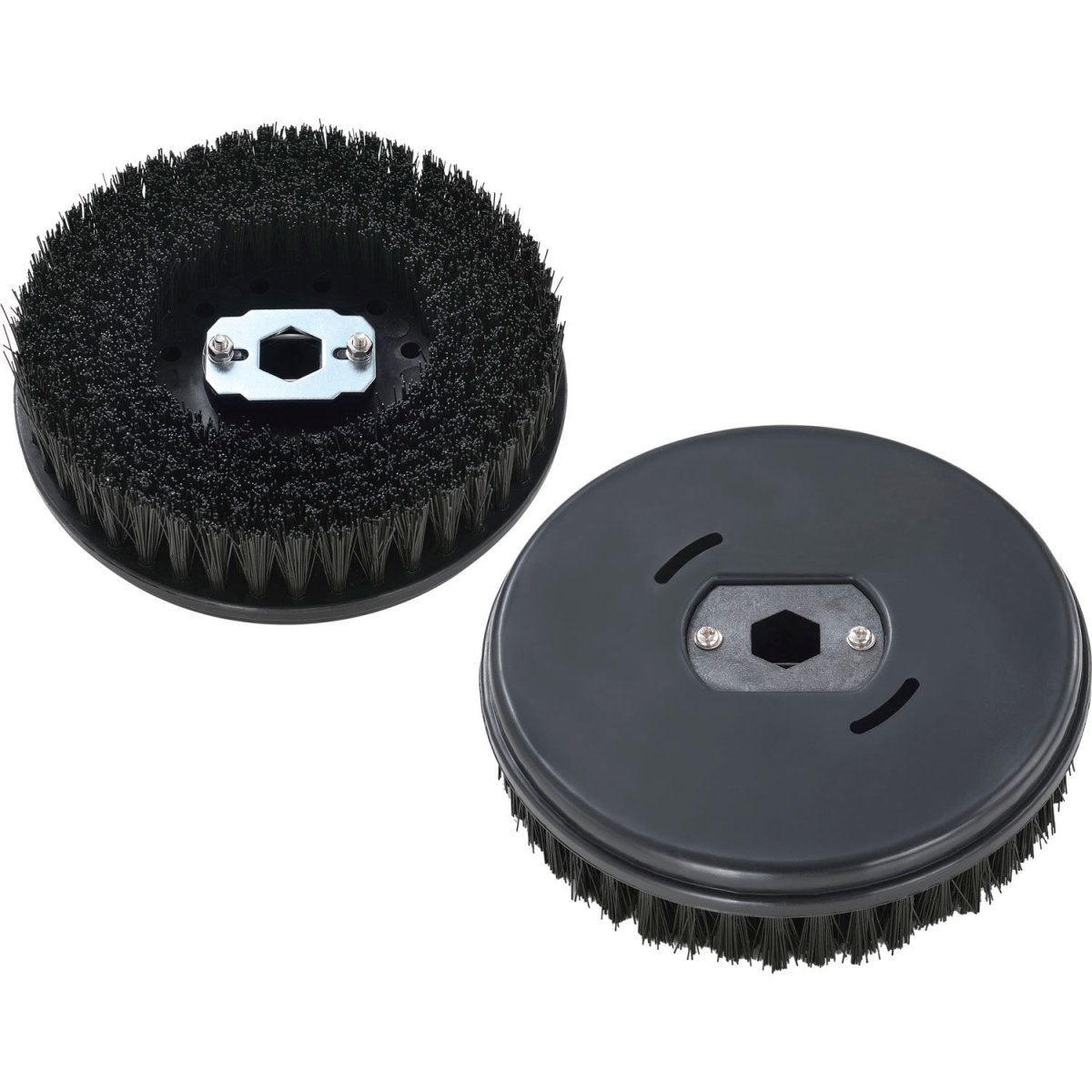 Global Industrial 641376 Replacement Scrub Brushes for Mini Floor Scrubber - Black - Pack of 2