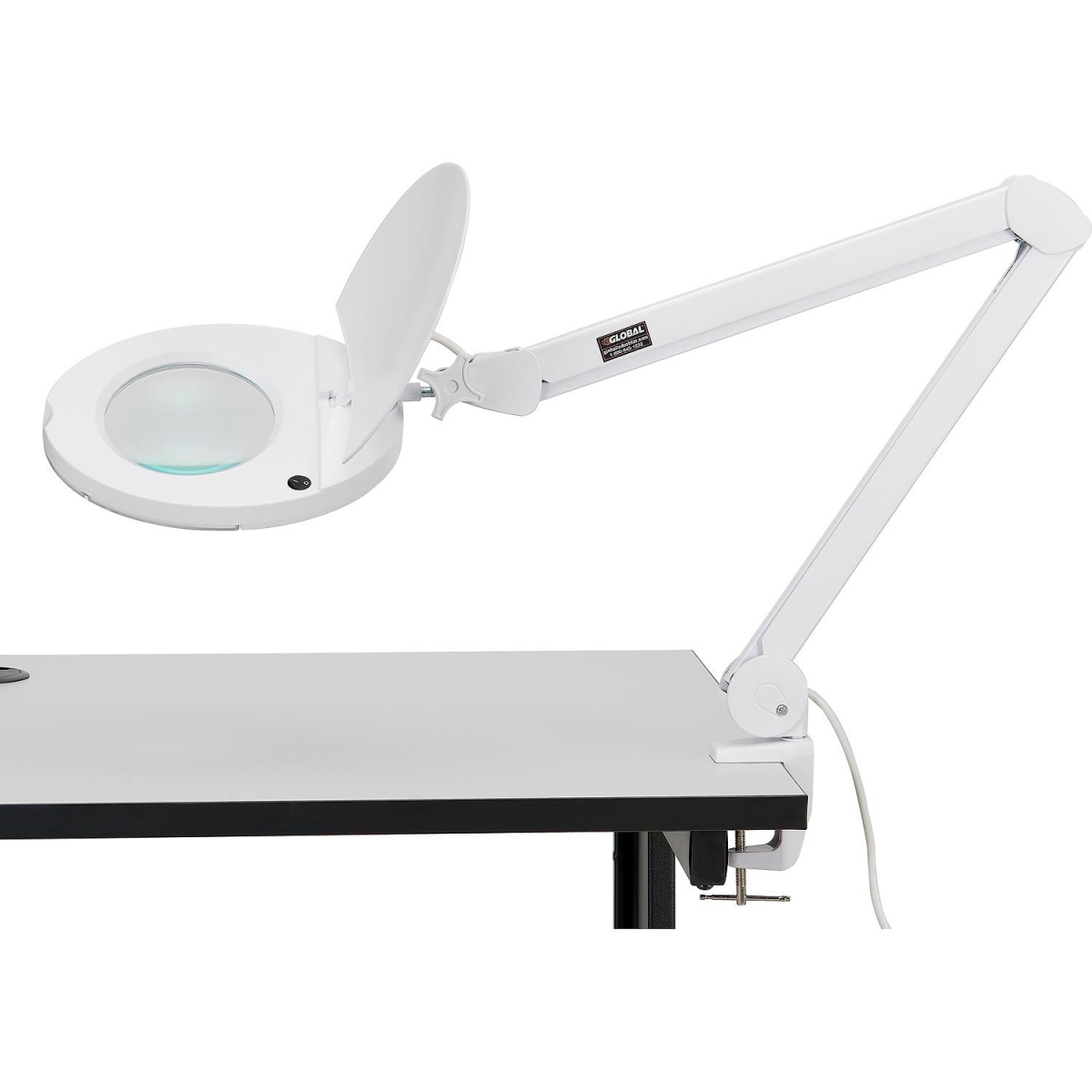 Global Industrial 501868 3 Diopter LED Magnifying Lamp - 5000K - Clamp-on - White