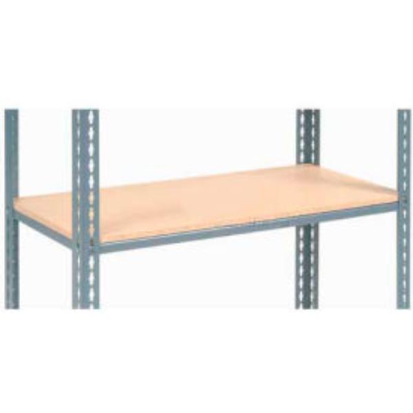 Global Industrial USBS1836W Single Rivet Additional Shelf - Wood Deck, Gray - 36 x 18 in.