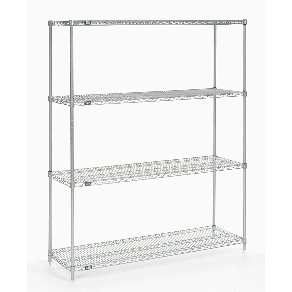 Global Industrial 18607S Nexel 4 Shelf Stainless Steel Wire Shelving Unit Starter, Stainless Steel - 60 x 18 x 74 in.
