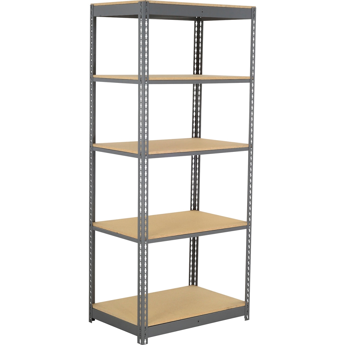 5-Shelf Boltless Shelving - Gray - 48 x 24 x 72 in. - Wood Deck