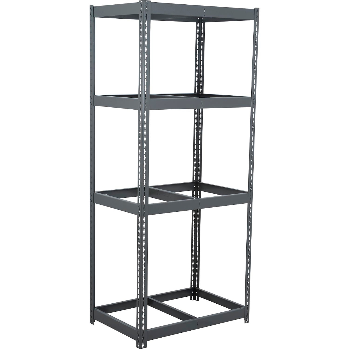 Global Industrial BD24487N4 4 Shelf Extra Heavy Duty Boltless Shelving Starter, No Deck - Gray - 48 x 24 x 72 in.
