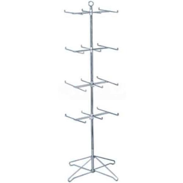 B1224109 Economy Wire Display - 4 Tier Spinner - Zinc - Silver