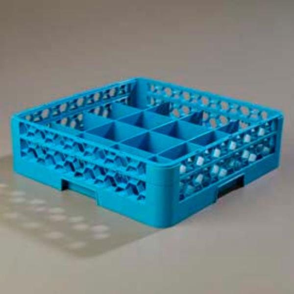 B637536 RC16-114 - Opticlean 16-Compartment Cup Rack with 1 Open Extender - Blue