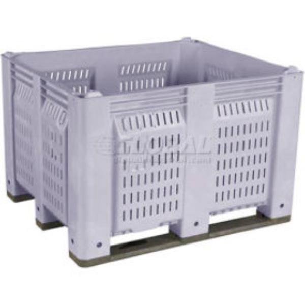 Picture of Decade Products 652756 Vented Wall Pallet Container - Long Side Runners - 48 x 40 x 31 in. - Gray - 1500 lbs