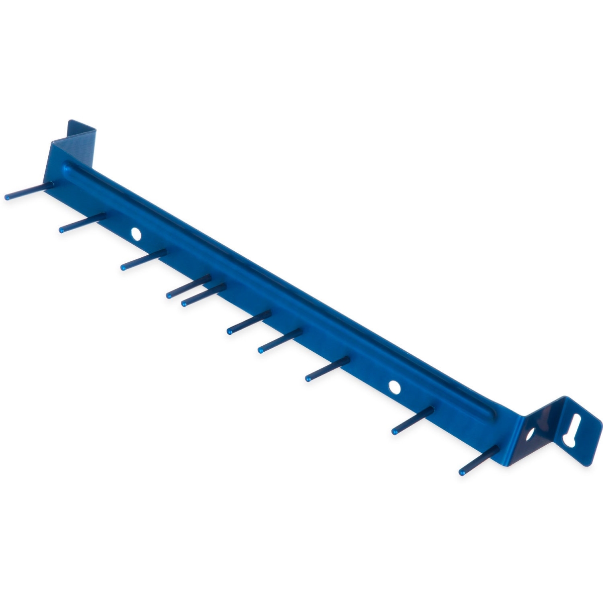 Picture of Carlisle Sanitary Maintenance B642361 Spectrum Aluminum Brush Rack - Blue - 17 in. - 10 Hooks - 4073514