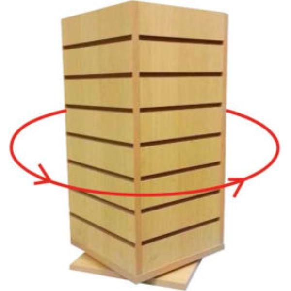 B1620025 Slat Wall Countertop Spinner - 4 Side - 12 x 12 x 25 in. - Maple