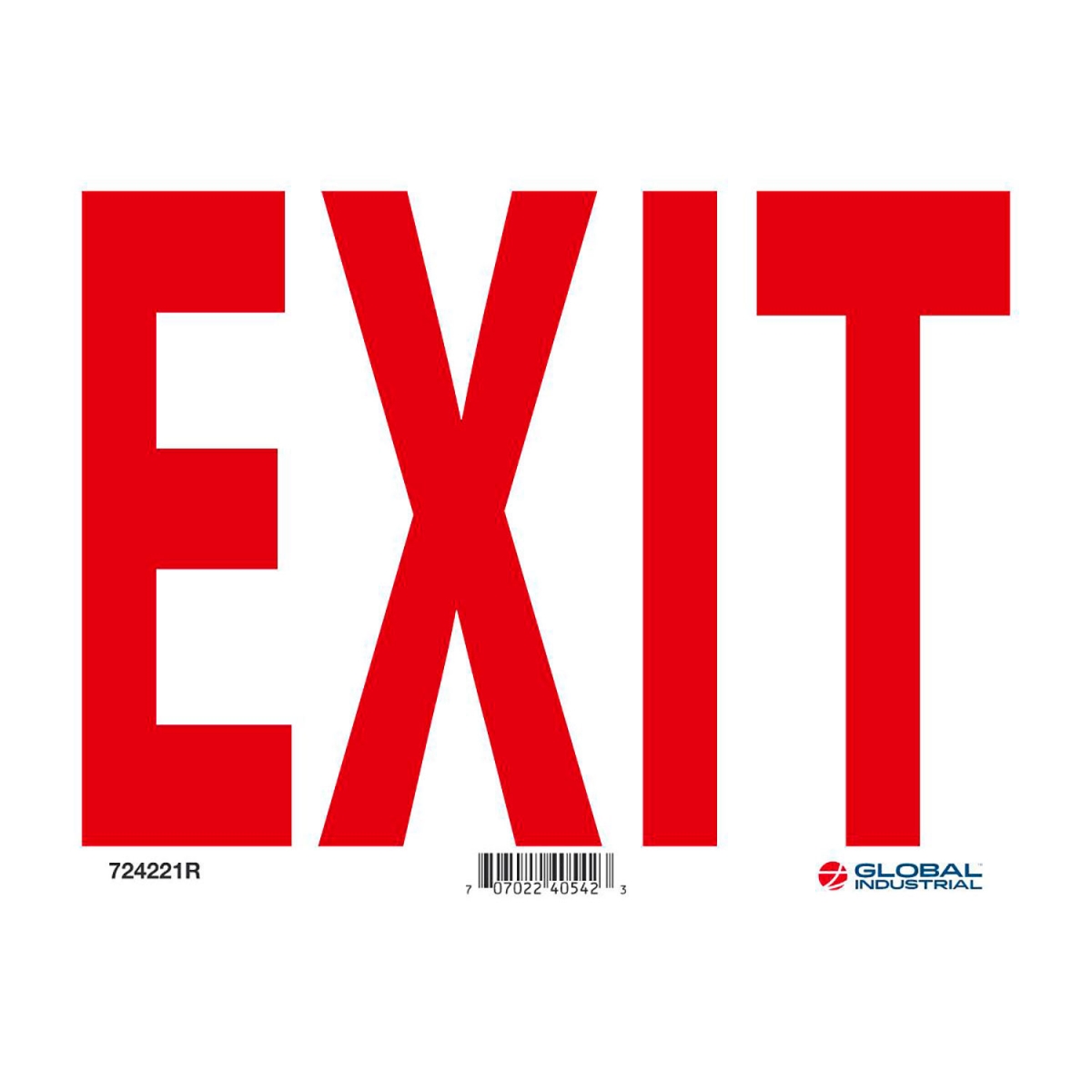 Global Industrial B2332430 Exit Sign - Rigid Plastic - 10 x 7 ft. in.
