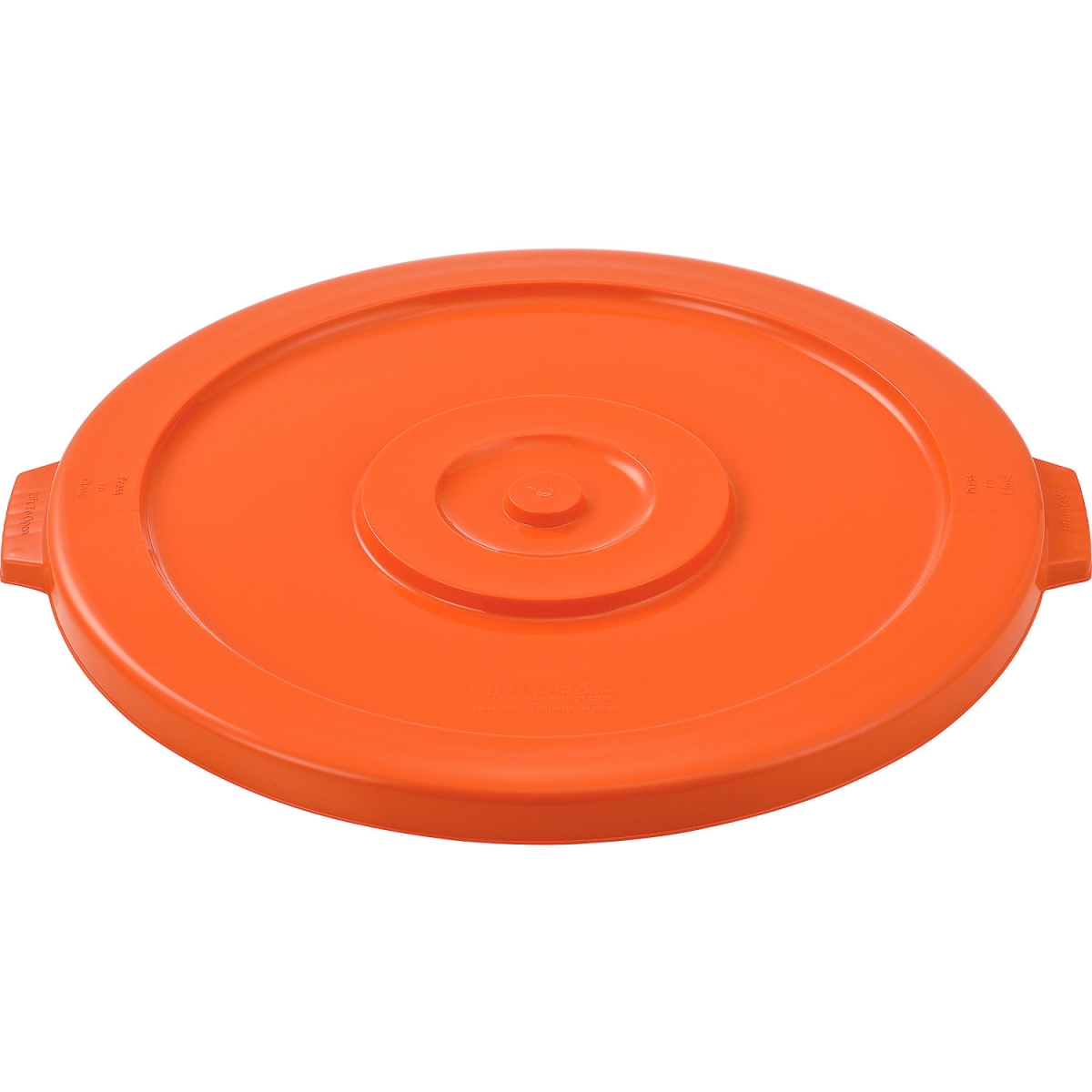 Global Industrial 240463BOR Plastic Trash Can Lid - 44 gal - Bright Orange