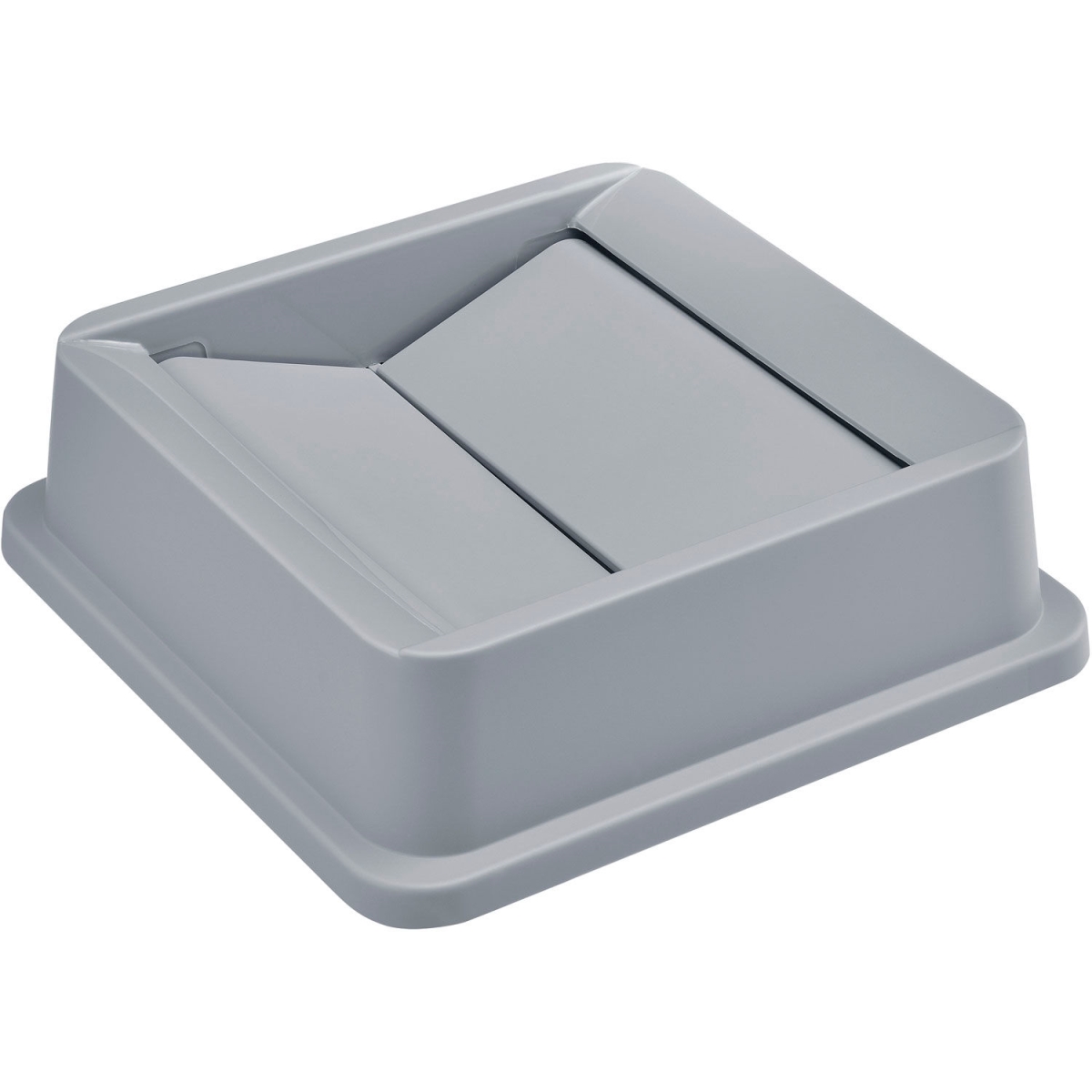 Global Industrial 641441GY Square Plastic Trash Container Swing Lid - 35 & 55 gal - Gray