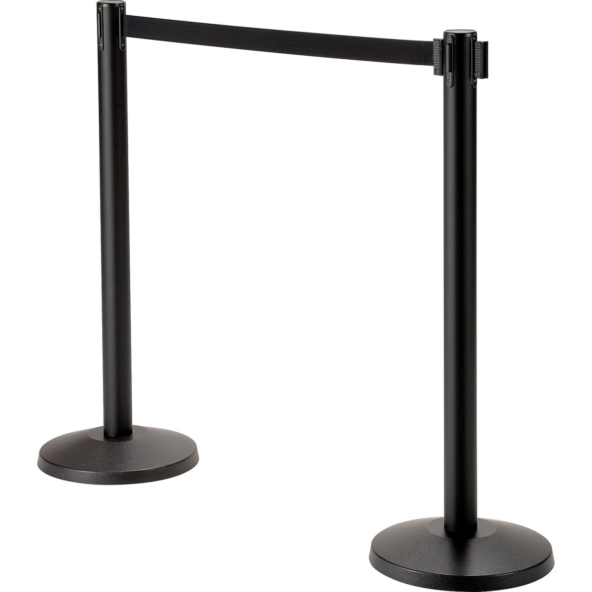 Global Industrial 708416BK Retractable Belt Barrier - 40 in. Black Post - 10 ft. Belt